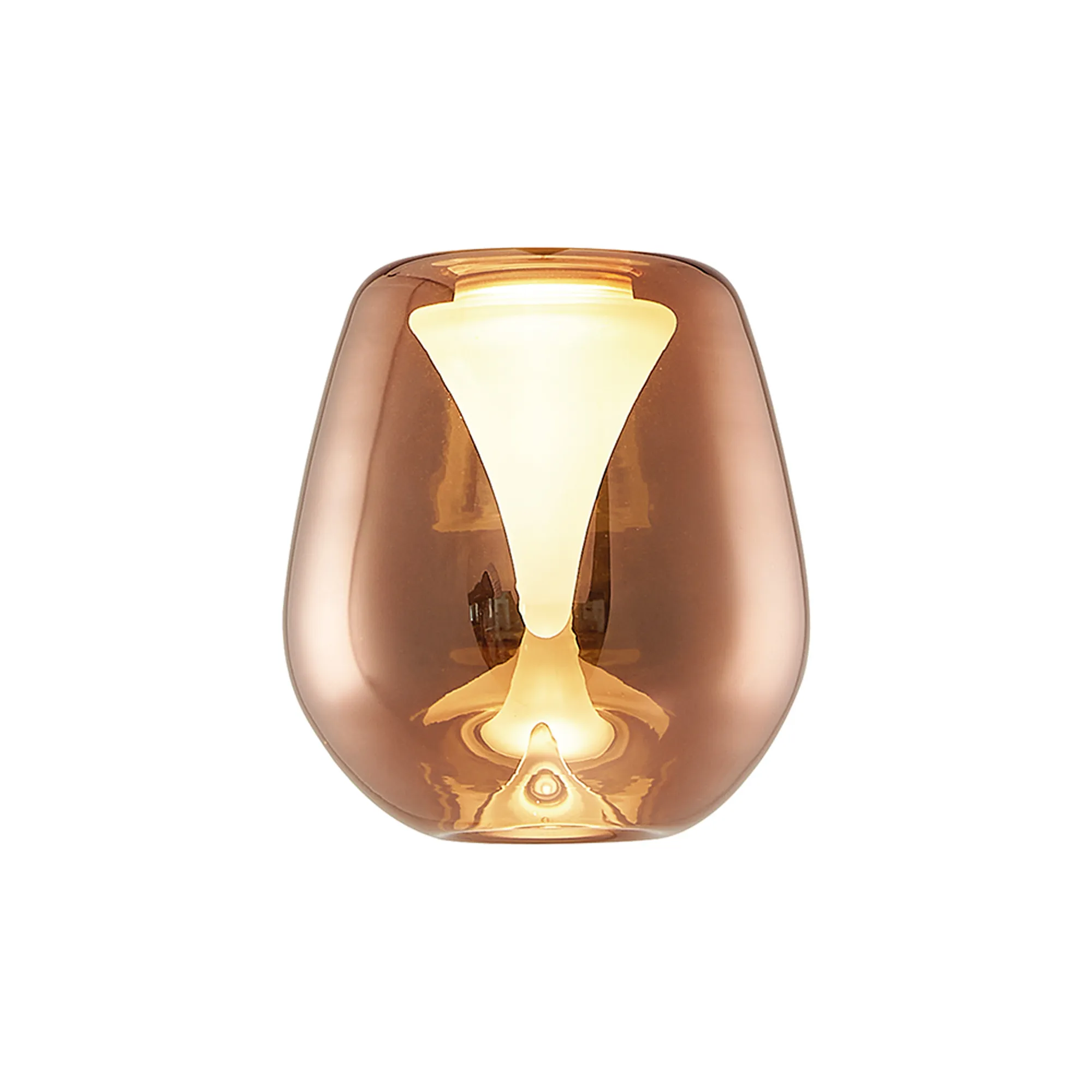 M8942  Andromeda 12cm Wine (B) Glass Shade, Copper With Inner Frosted Funnel